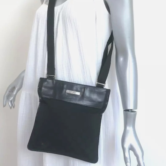 GUCCI GG Web Monogram Black Canvas Crossbody Bag - Picture 13 of 14